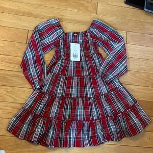 Crown & Ivy Girls Smocked Red Plaid Dress Sz 5